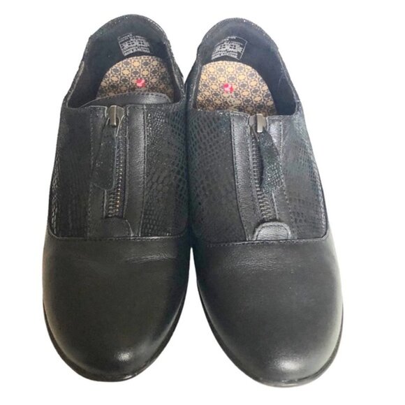 Revere Tangier Zip Loafer Shoe US 8 Black French Black Lizard Leather - Picture 5 of 12